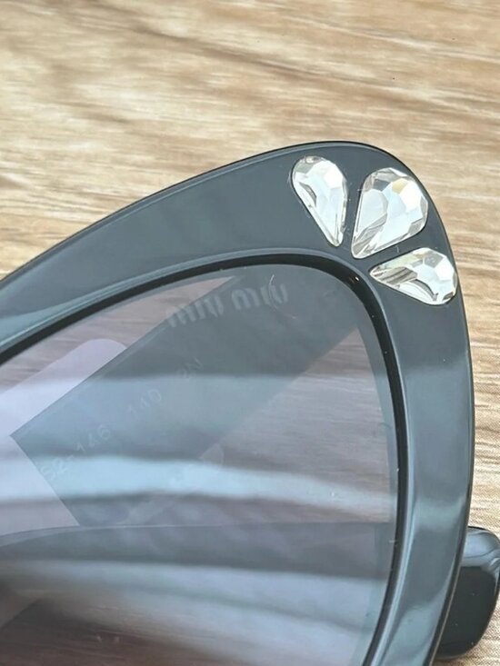 ✨ Miu Miu Black Cat-Eye Sunglasses with Crystal Accents ✨ main image 4